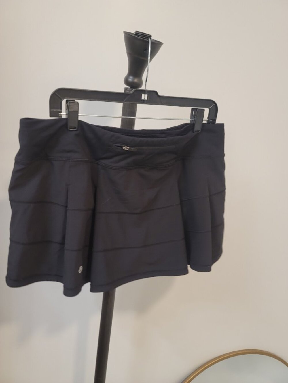 Lululemon Pace Rival Skirt Size 12 Black 4-way Stretch 13" Skort W8A84R - Picture 3 of 5